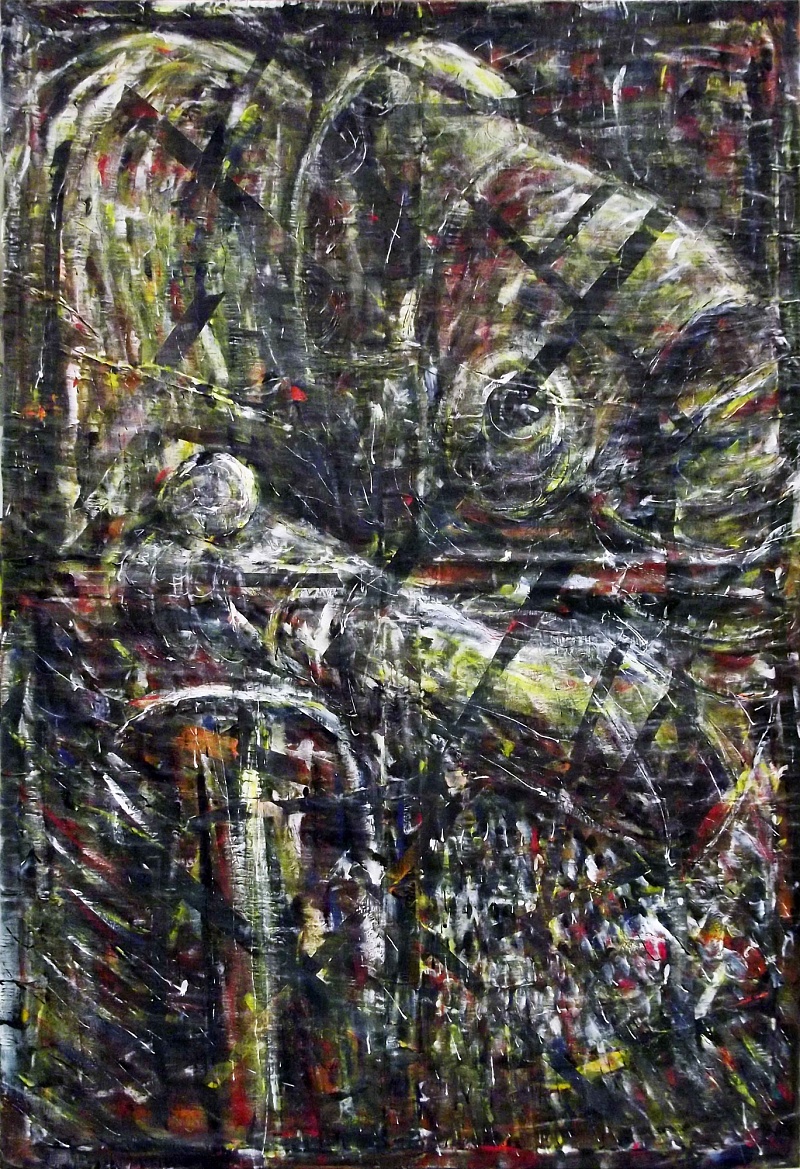 Dawnfall, kombinovaná technika na plátně, 100x150cm, 2016 | Dawnfall