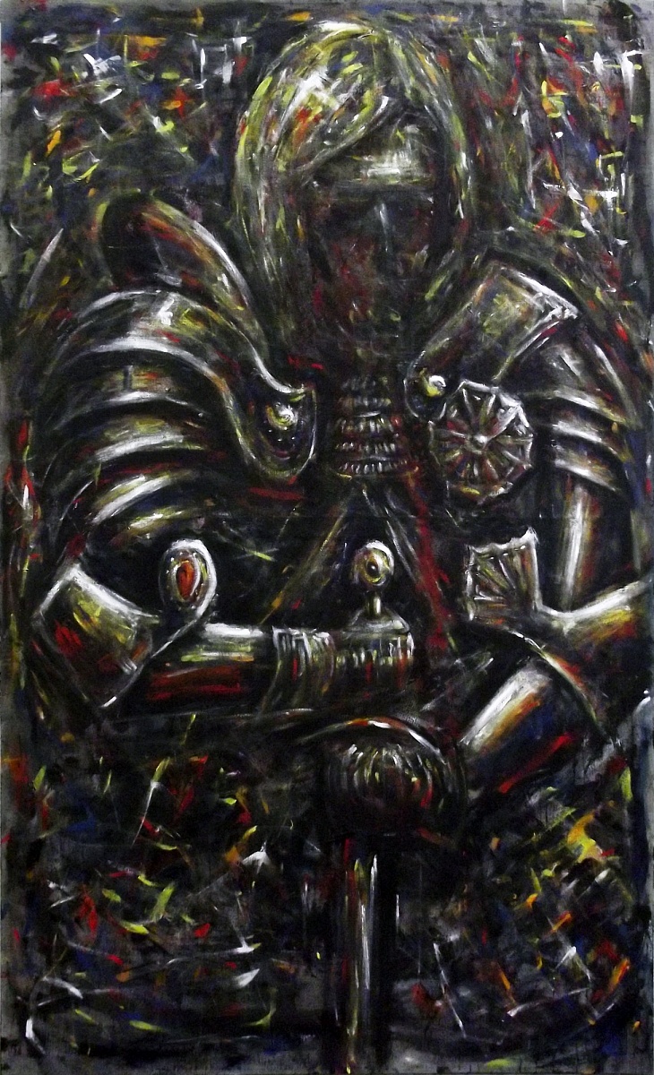 Myself, kombinovaná technika na plátně, 250 x 150cm, 2016 | Myself